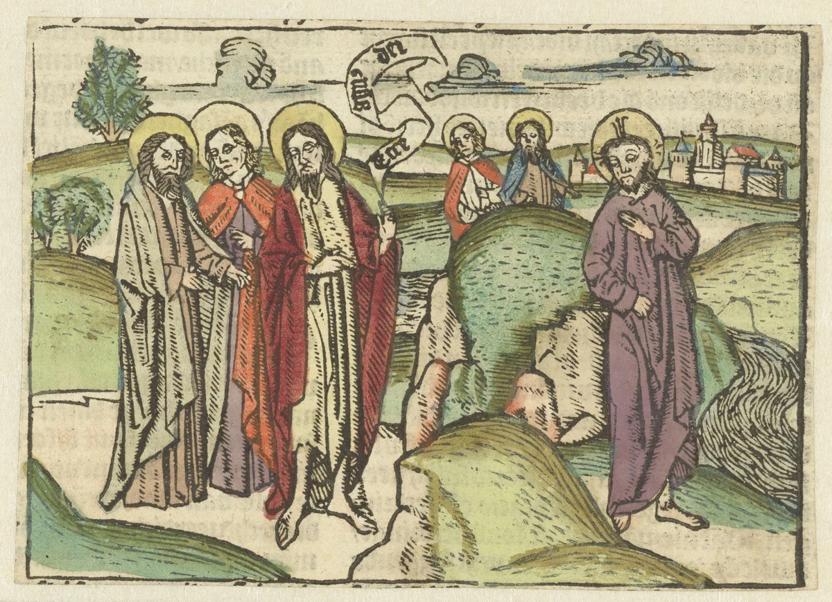 Christus kiest zijn discipelen by Unknown, print, 1483-1486