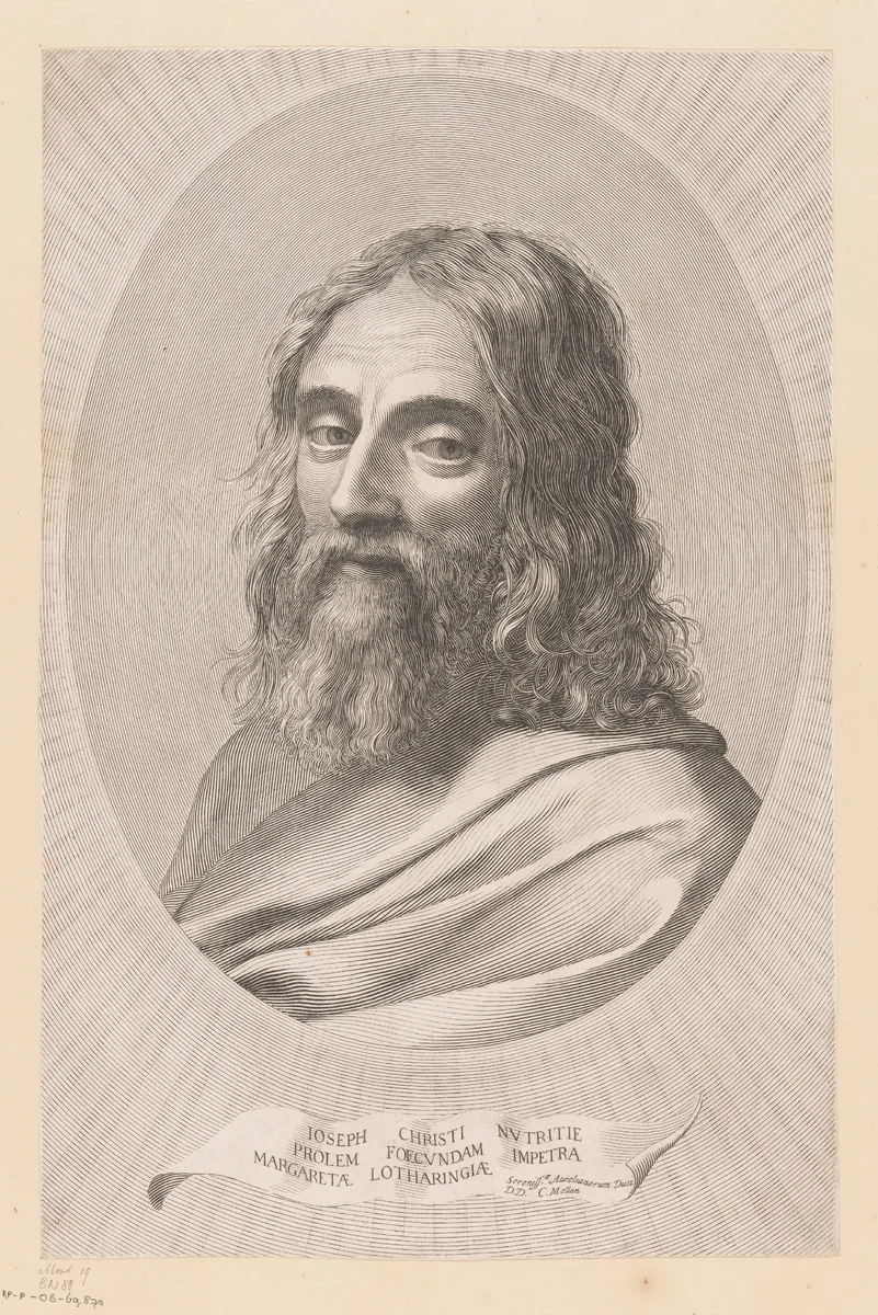 H. Jozef by Claude Mellan, print, 1608-1672
