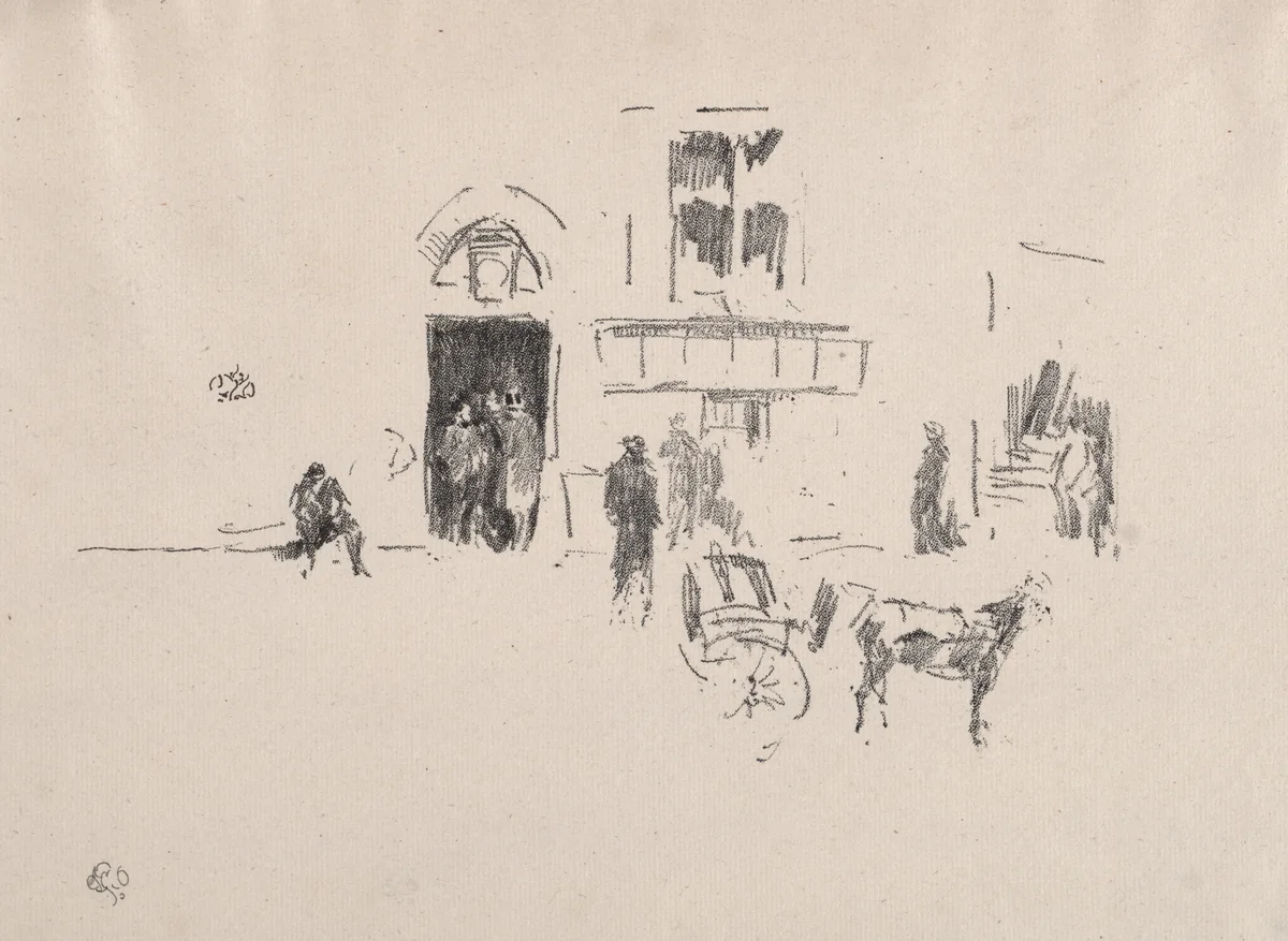 The Gaiety Stage Door by James McNeill Whistler, print, 1879