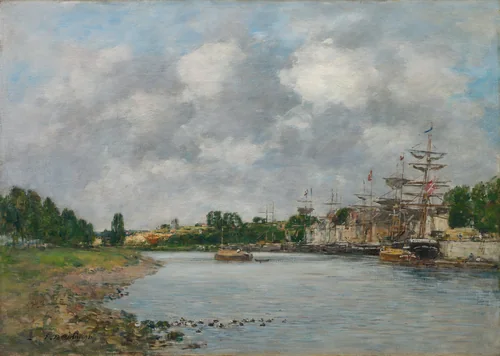 View of the Port of Saint-Valéry-sur-Somme by Eugène Boudin, painting, 1891