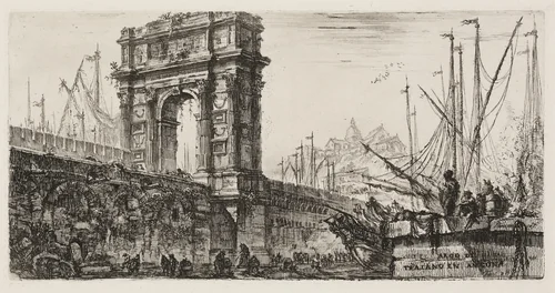 Arch of Trajan in Ancona, plate 28 from Some Views of Triumphal Arches and other monuments by Giovanni Battista Piranesi, print, 1748