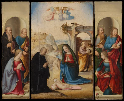 The Nativity with Saints by Ridolfo Ghirlandaio, painting, 1503-1561
