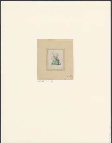 Portret van een onbekende man met staartpruik by anonymous, drawing, 1700-1799