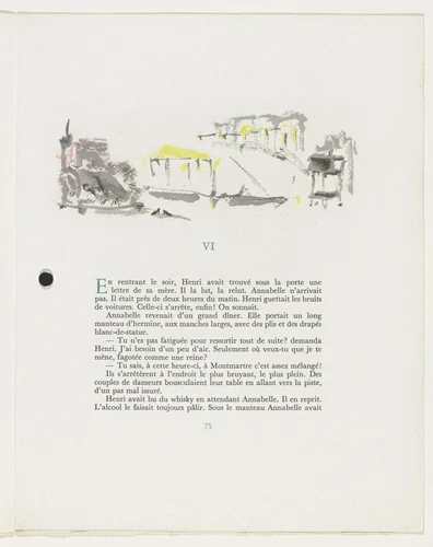 Headpiece (page 75) from Mille Regrets (A Thousand Regrets) by Christian Bérard, illustrated book, 1947