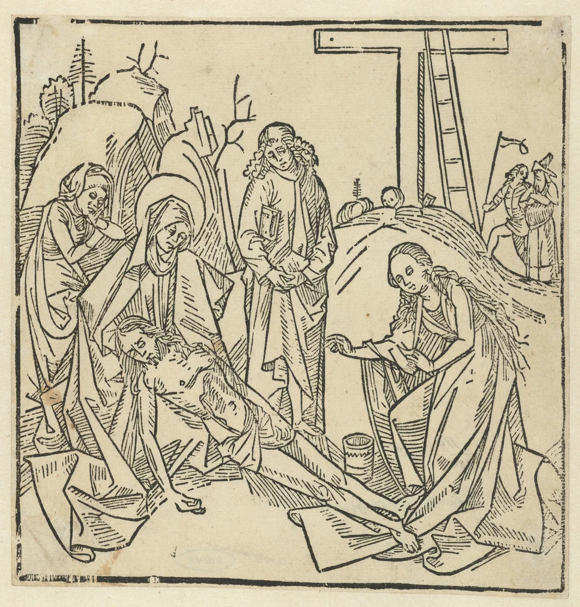 De bewening van Christus by anonymous, print, 1490-1510