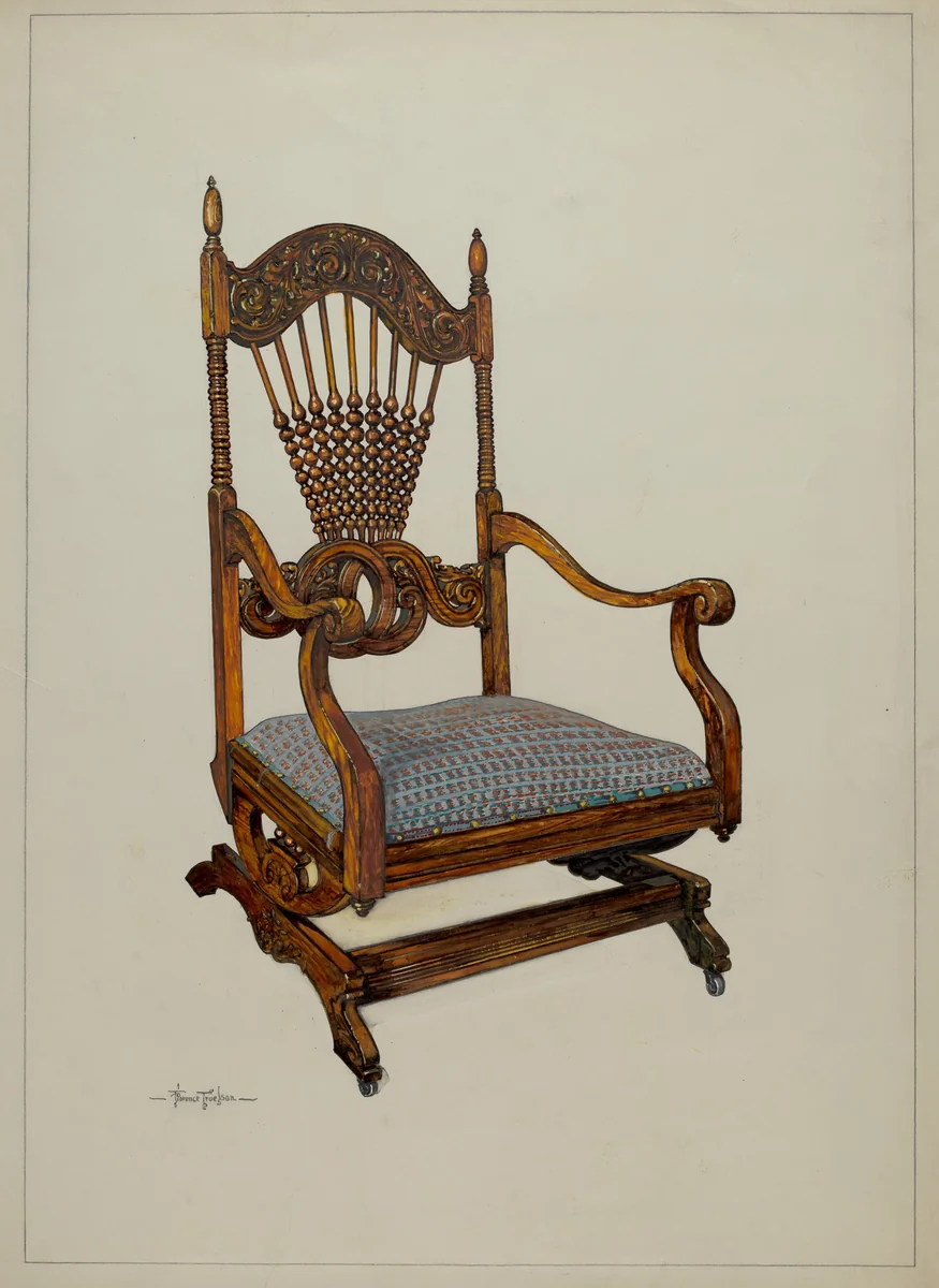 Carved Oak Chair by Florence Truelson, index of american design, 1937