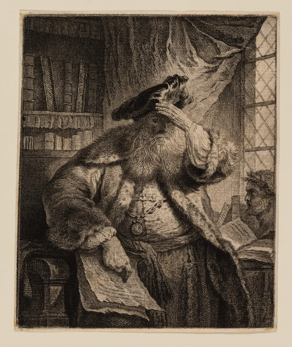 Old Man Shading His Eyes with His Hand by Rembrandt van Rijn, print, 1634-1644