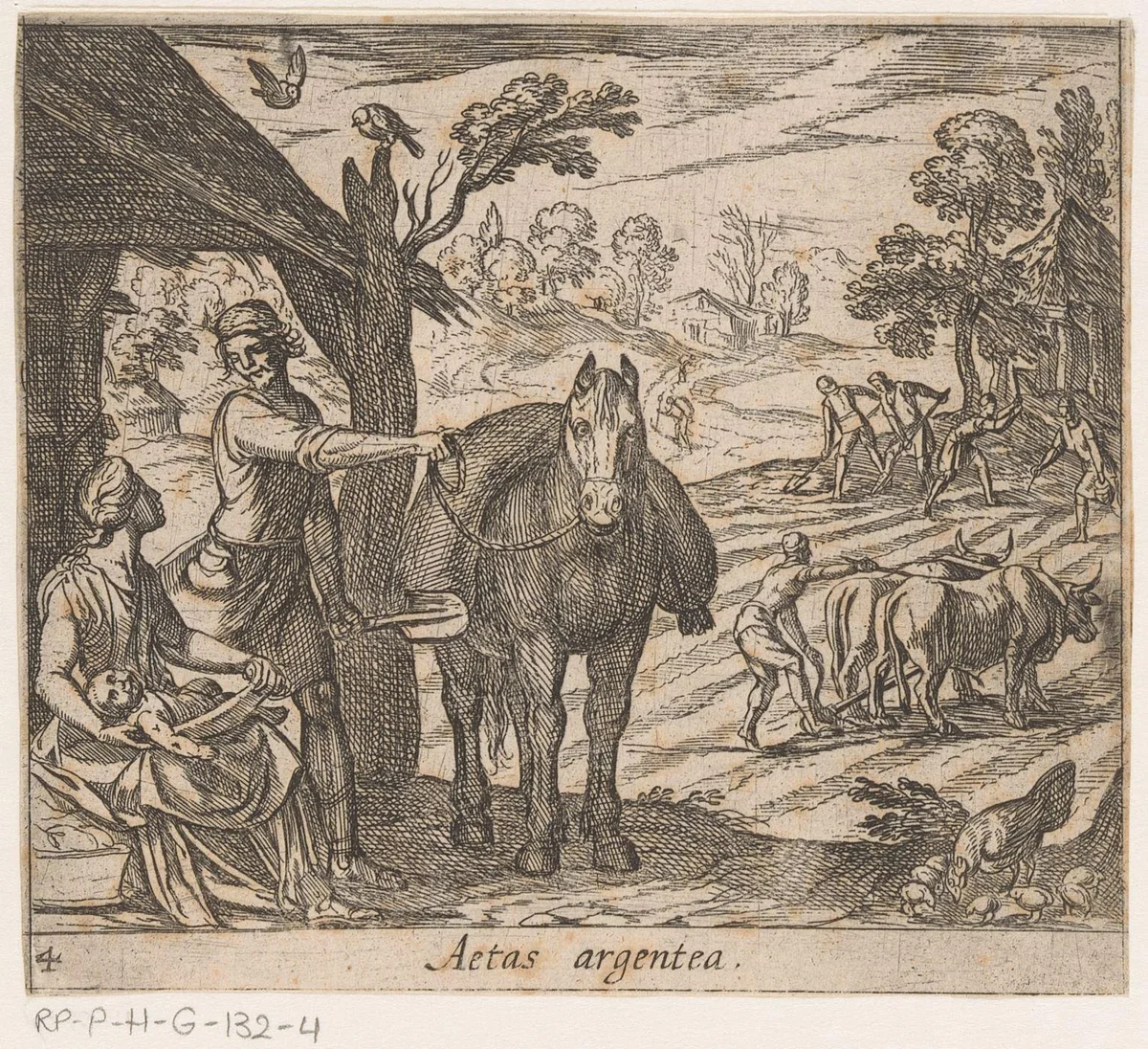 Het Zilveren Tijdperk by Antonio Tempesta, print, 1606-1638