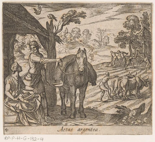 Het Zilveren Tijdperk by Antonio Tempesta, print, 1606-1638