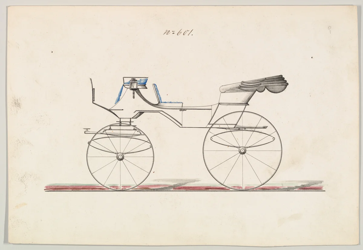 Design for Vis-à-vis , no. 601 by Brewster & Co., drawing, 1850-1870