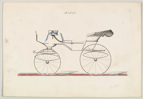 Design for Vis-à-vis , no. 601 by Brewster & Co., drawing, 1850-1870