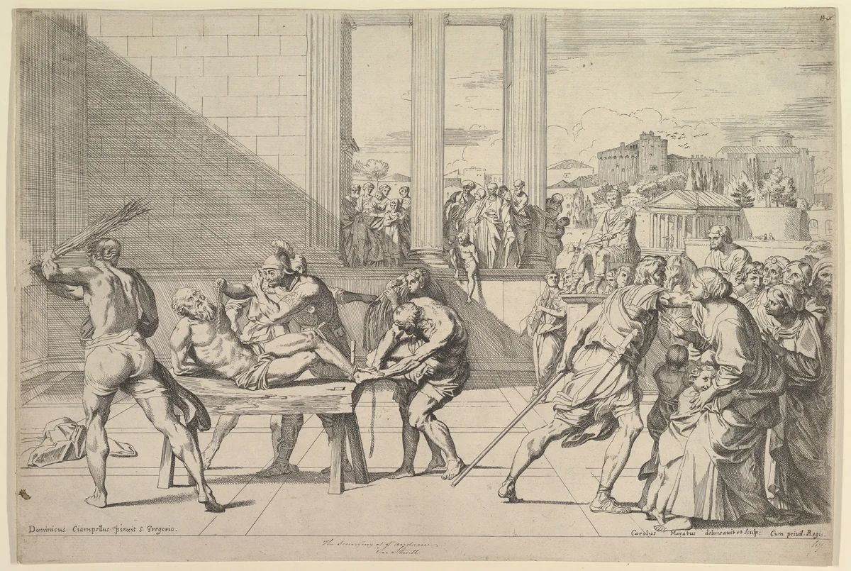The Martyrdom of Saint Andrew by Carlo Maratti, print, 1640-1675