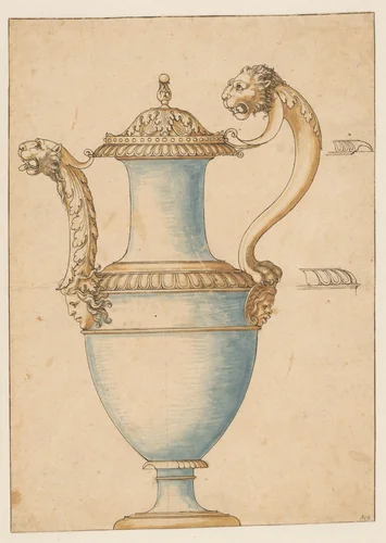 Ontwerp voor een sierkan by Unknown, drawing, 1500-1600