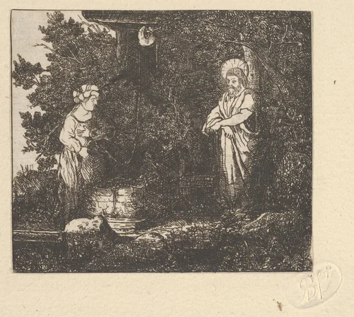 Le Christ et La Samaritaine (Christ and the Samaritan Woman) by Rodolphe Bresdin, print, 1839-1885