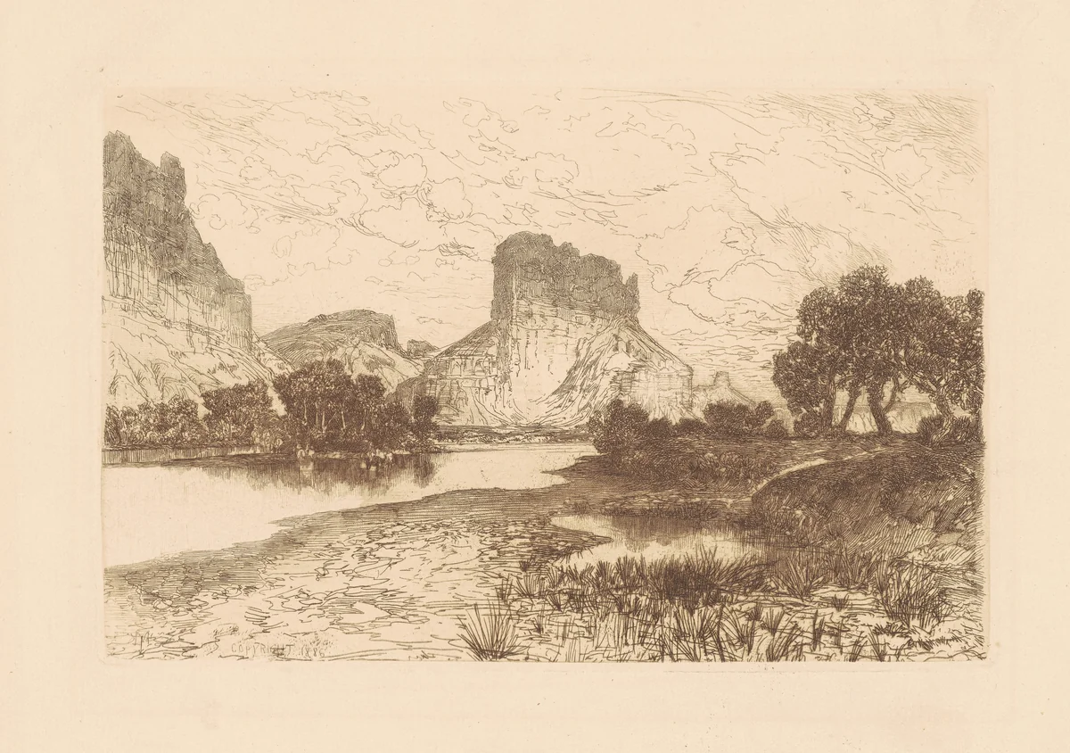 Green River, Wyoming Territory by Thomas Moran, print, 1886
