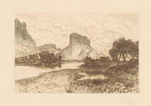 Green River, Wyoming Territory by Thomas Moran, print, 1886