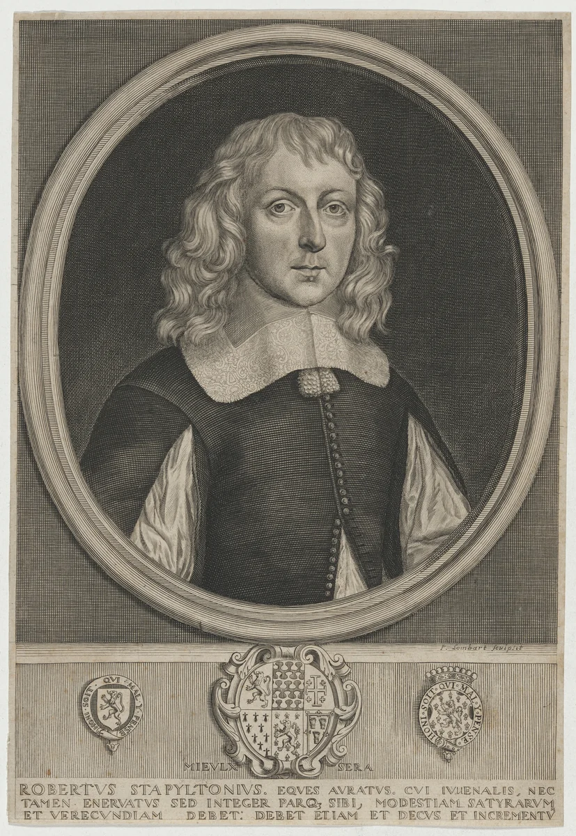 Sir Robert Stapylton, Dramatic Poet and Translator by David Loggan, print, 1660