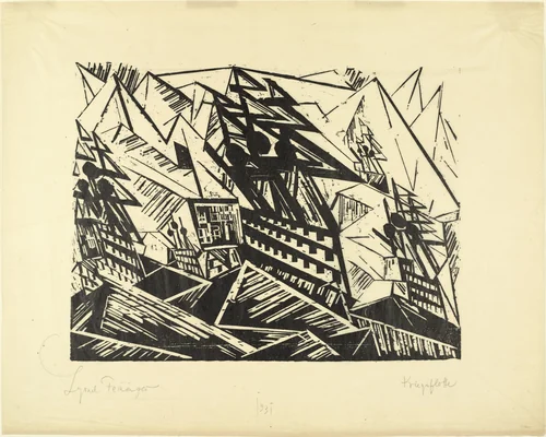 Warfleet, 2 (Kriegsflotte, 2) by Lyonel Feininger, print, 1919