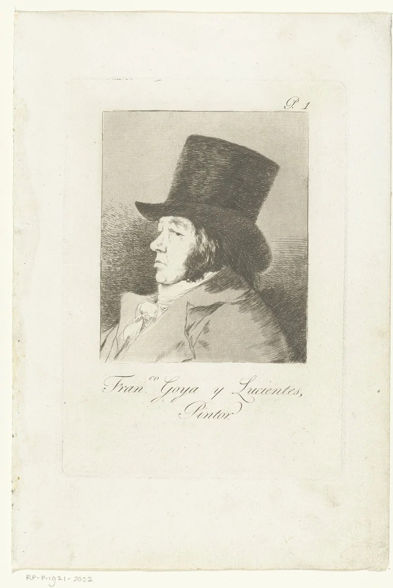 Zelfportret van Francisco Goya by Francisco de Goya, print, 1797-1799