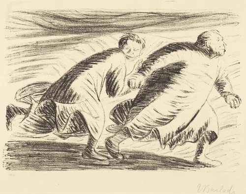 The Fugitives by Ernst Barlach, print, 1916-1917