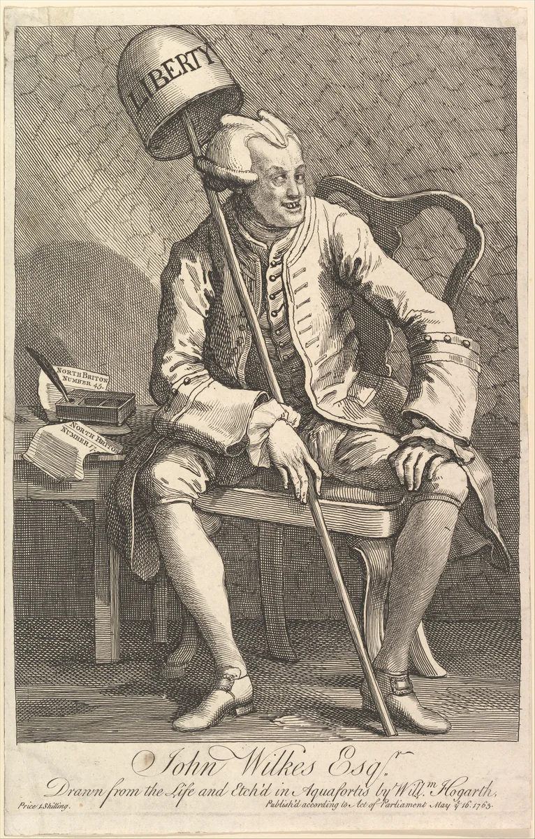 John Wilkes, Esq. by William Hogarth, print, 1763