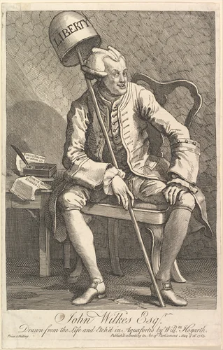 John Wilkes, Esq. by William Hogarth, print, 1763