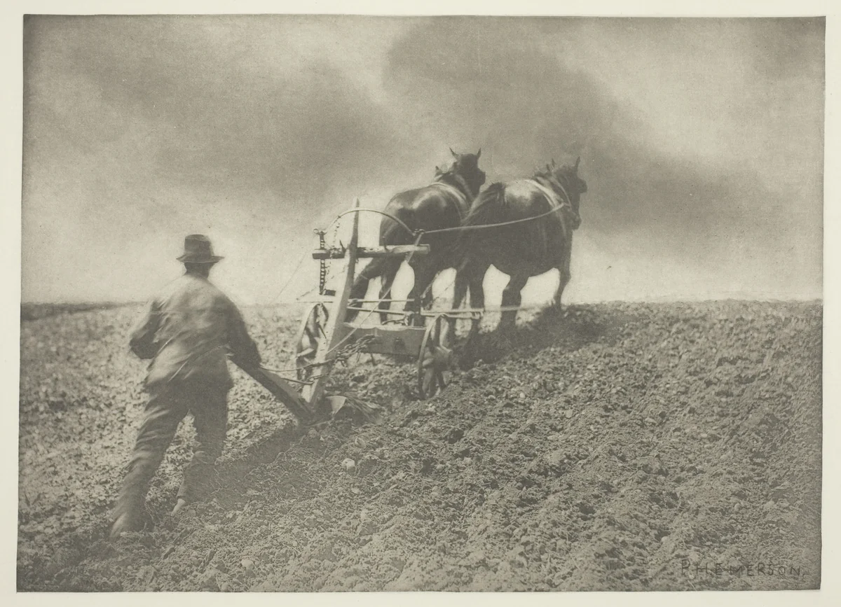 A Stiff Pull, (Suffolk) by Peter Henry Emerson, print, 1883-1887