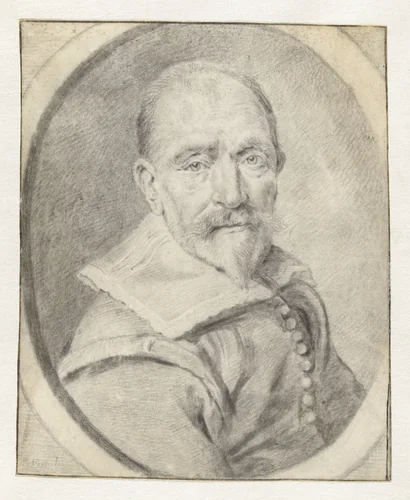Portrait of a Man by Cornelis Visscher, drawing, 1650-1654
