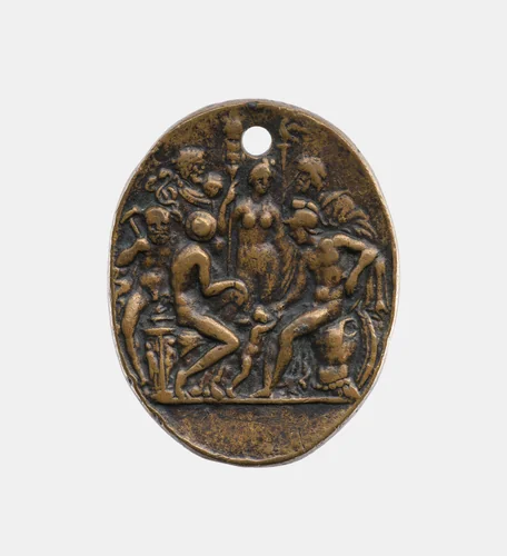 Assembly of gods by Master IO. F.F., metalwork, 1440-1475