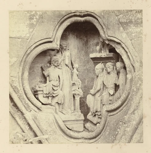Beeldengroep in de kathedraal van Wells by anonymous, photograph, 1858-1861
