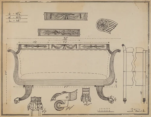 Sofa by Nicholas Gorid, index of american design, 1936
