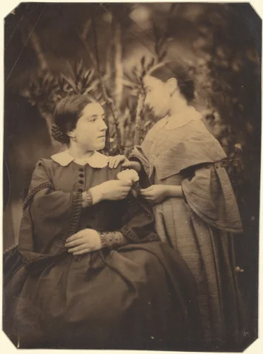 Portrait of Woman and Child by Jean-Baptiste Frénet, photograph, 1855