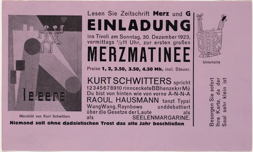Merzmatinee by Kurt Schwitters, design, 1923