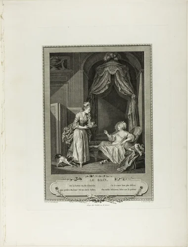 The Bath, from Monument du Costume Physique et Moral de la fin du Dix-huitième siècle by Antoine Louis Romanet, print, 1774