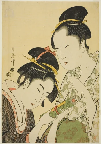 Okita and Ofuji by Kitagawa Utamaro (喜多川歌麿), print, 1788-1799