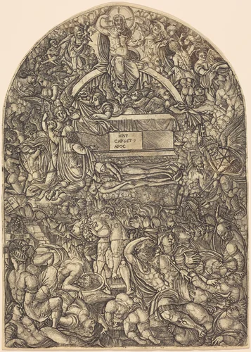 A Star Falls and Makes Hell to Open by Jean Duvet, print, 1546-1556