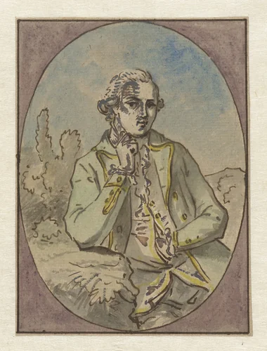 Portret van onbekende man, in ovaal by Jurriaan Andriessen, drawing, 1752-1819