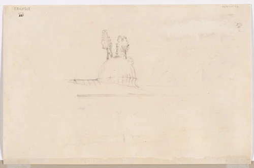 Sketch for Pavilion Near a Mosque (verso) by Félix Ziem, drawing, 1821-1911