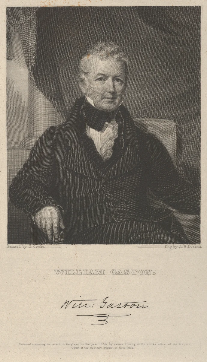 William Gaston by Asher Brown Durand, print, 1834