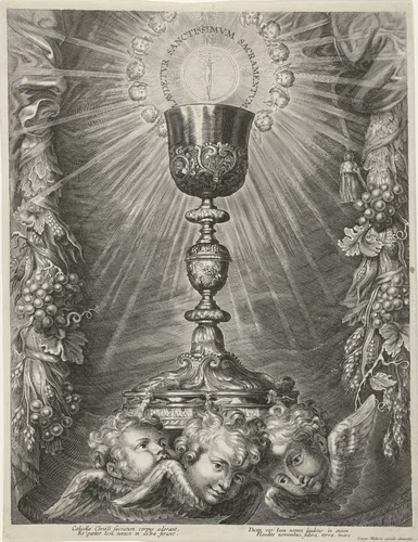 Miskelk met hostie by anonymous, print, 1600-1699