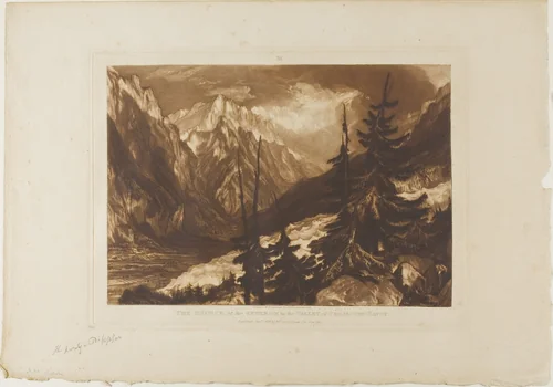 The Source of the Arveron, plate 60 from Liber Studiorum by Joseph Mallord William Turner, print, 1816