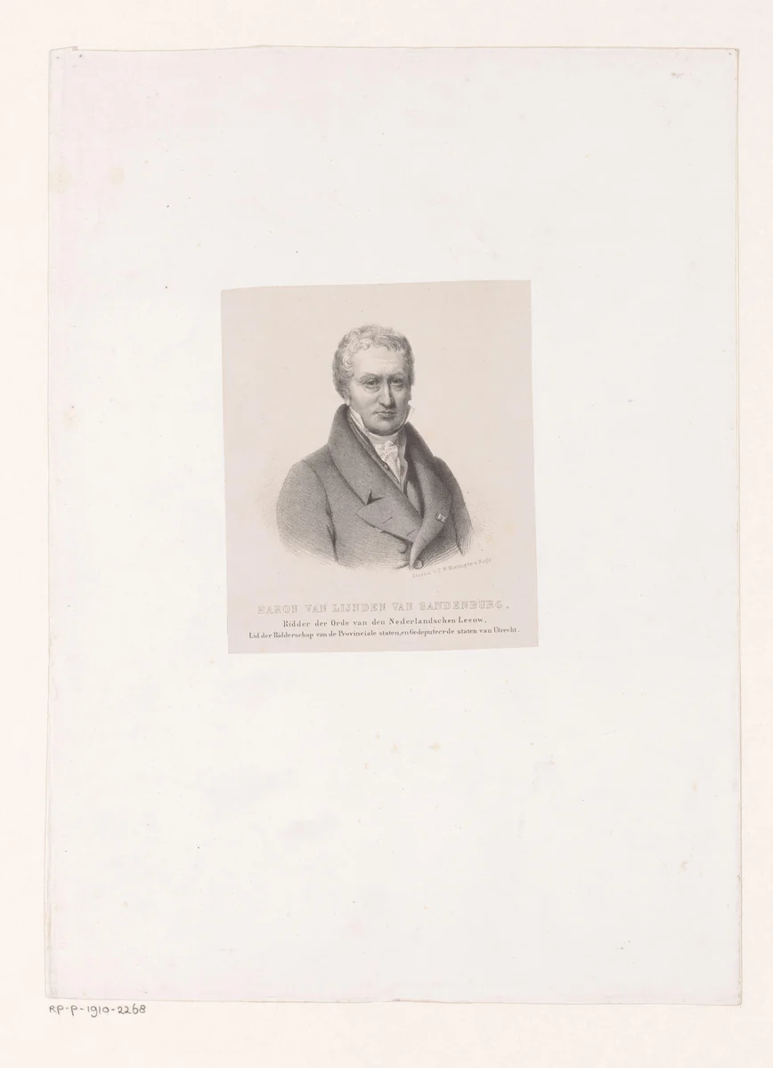 Portret van Gijsbert Carel Cornelis Jan van Lynden van Sandenburg by anonymous, print, 1845-1847