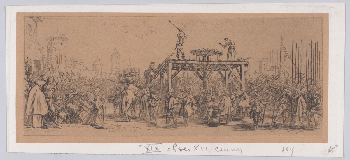 Copy of La Roue (The Wheel), plate 14 from "Les Misères et les Mal-Heures de la Guerre" (The Miseries and Misfortunes of War) by anonymous, print, 1845-1870