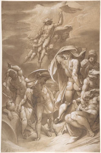 The Resurrection of Christ by Joseph Heintz, drawing, 1585