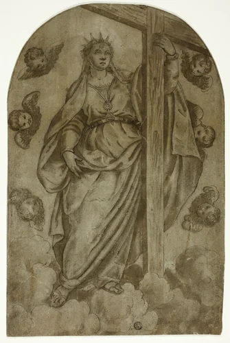 Saint Helena and the True Cross by Italian Late 16th Century, drawing, 1580-1590