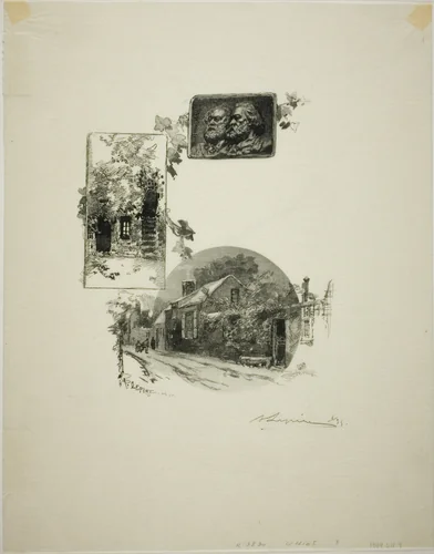 Entry to Rousseau's Studio and the Millet Home by Louis Auguste Lepère, print, 1908