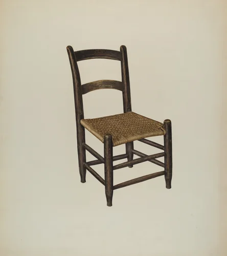 Cane Bottom Chair by Laurette Gauthier, index of american design, 1942