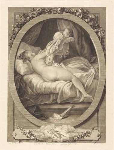 La Chemise enlevée by Jean Honoré Fragonard, print, 1782