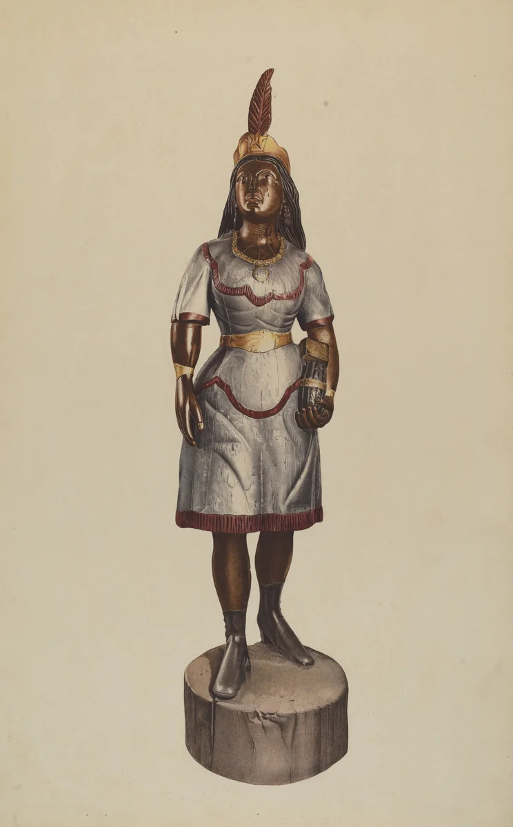 Cigar Store Pocahontas by American 20th Century, index of american design, 1935-1942