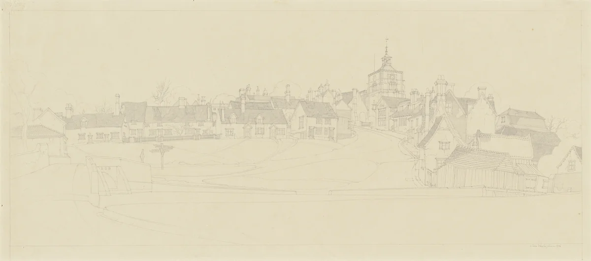 Finchingfield, England by John Taylor Arms, drawing, 1936